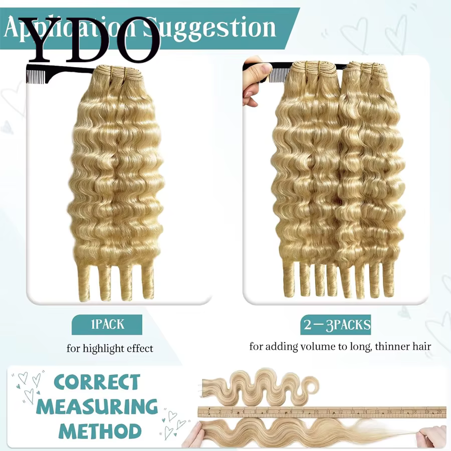 Extensions de cheveux humains bouclés 12A blond 613 style birman