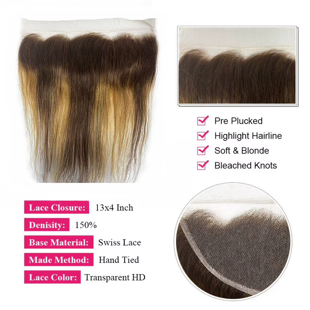 # 4/27 Lots de mèches colorées avec closure