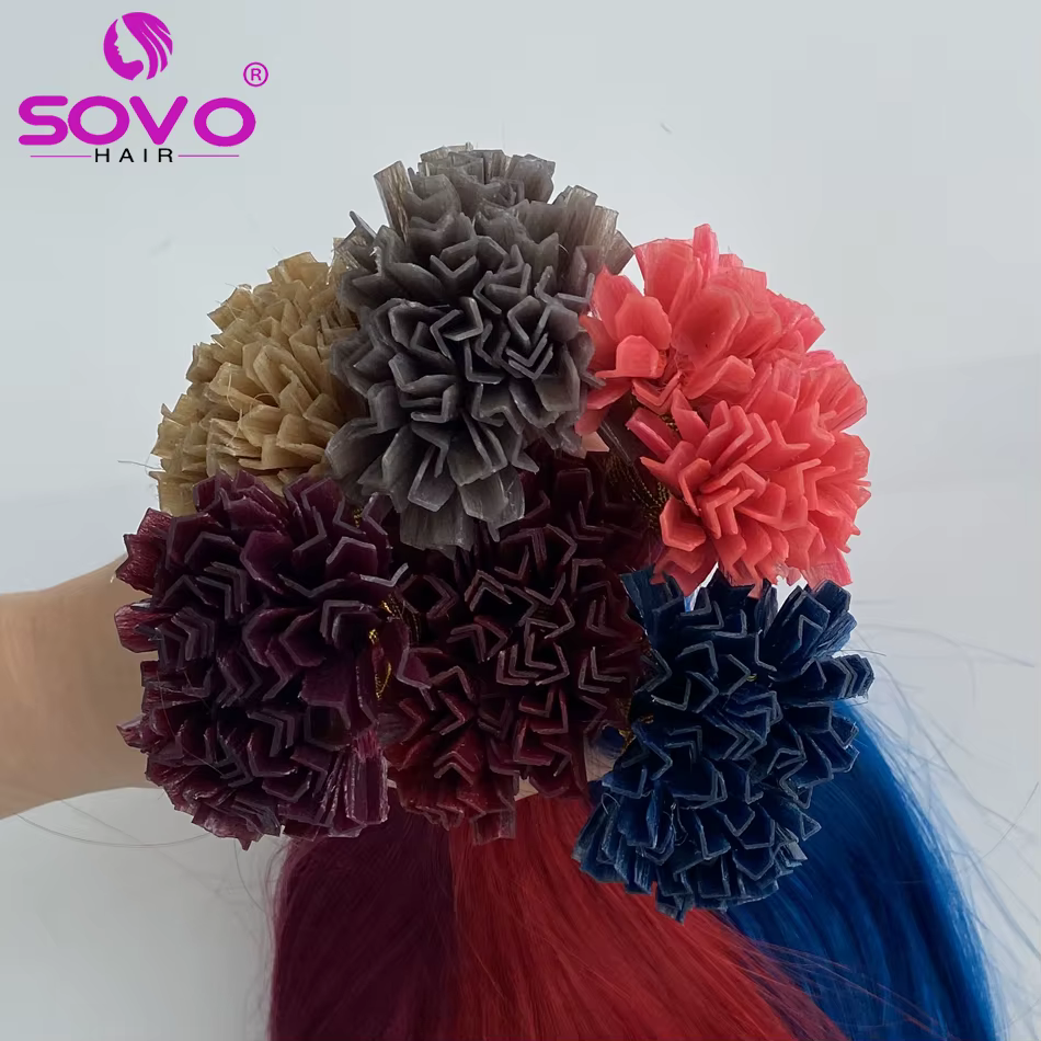 Extensions de cheveux humains pré-collées à pointe en V