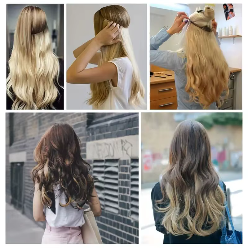 Ligne de poisson 100 Extension de cheveux humains pièce