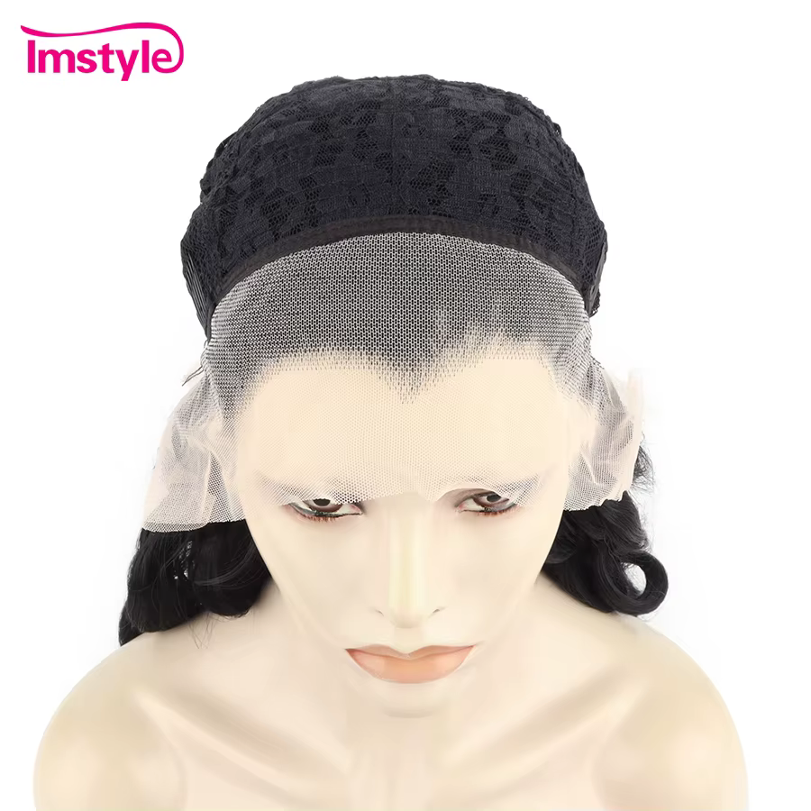 Imstyle-Perruques synthétiques noires de jais pour femmes