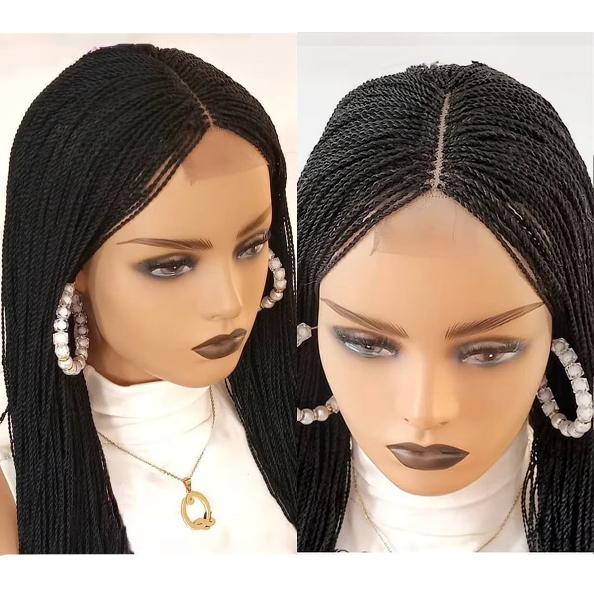 Perruque Afro Tressée Micro Million Twist Sans Colle pour Femmes Noires