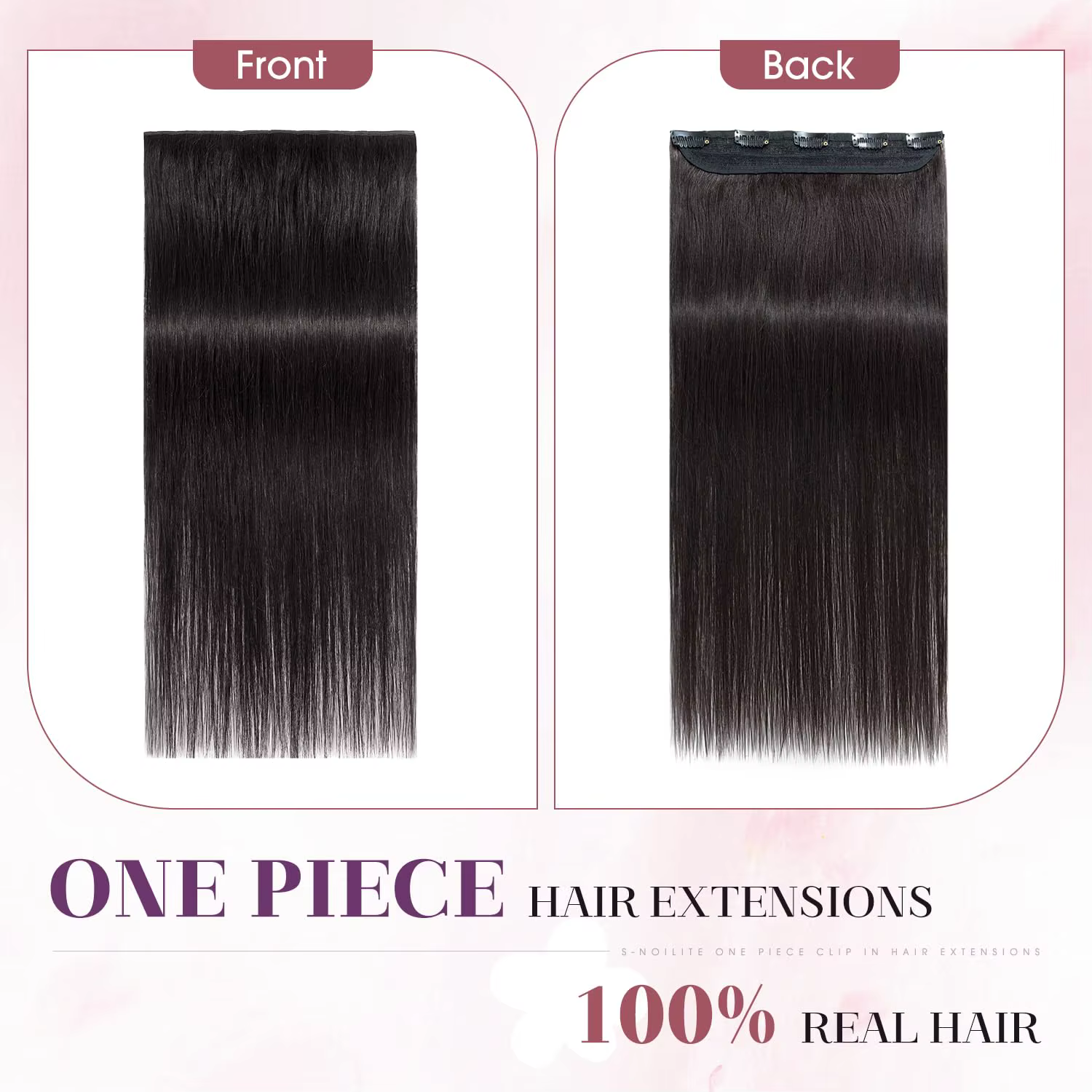 Clip dans les Extensions de cheveux humains 1 pièce 5 Clips 3/4 pince pleine tête sur Extension