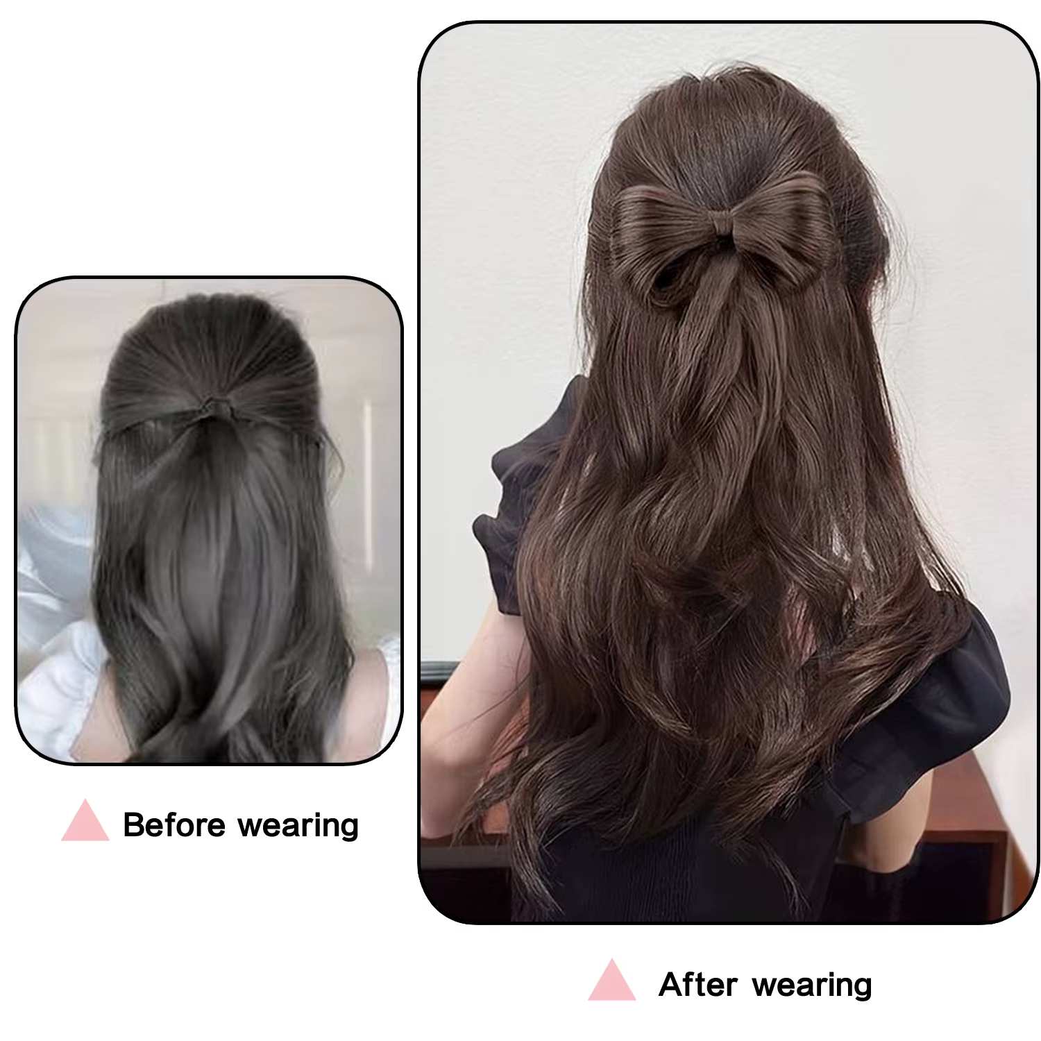 Extensions capillaires synthétiques en forme de pince à griffes avec nœud papillon