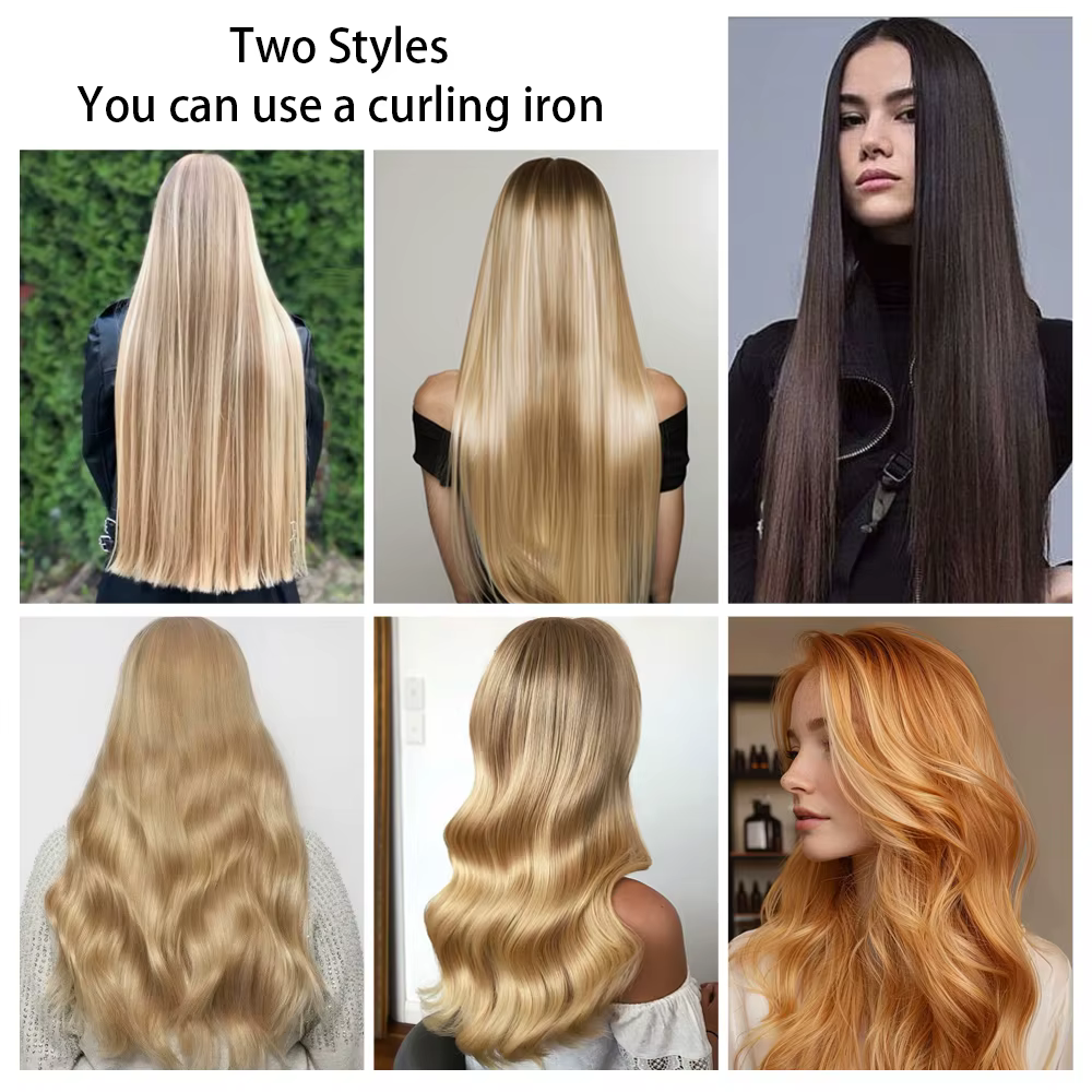 Extensions de Cheveux Synthétiques Longs et Lisses