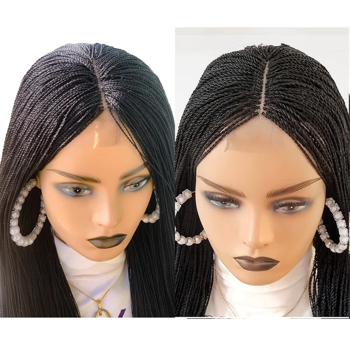 Perruque Afro Tressée Micro Million Twist Sans Colle pour Femmes Noires