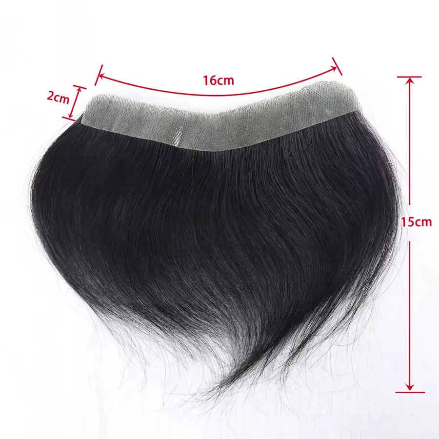 Fronte délié toupet pour hommes haute densité peau de cheveux humains PU