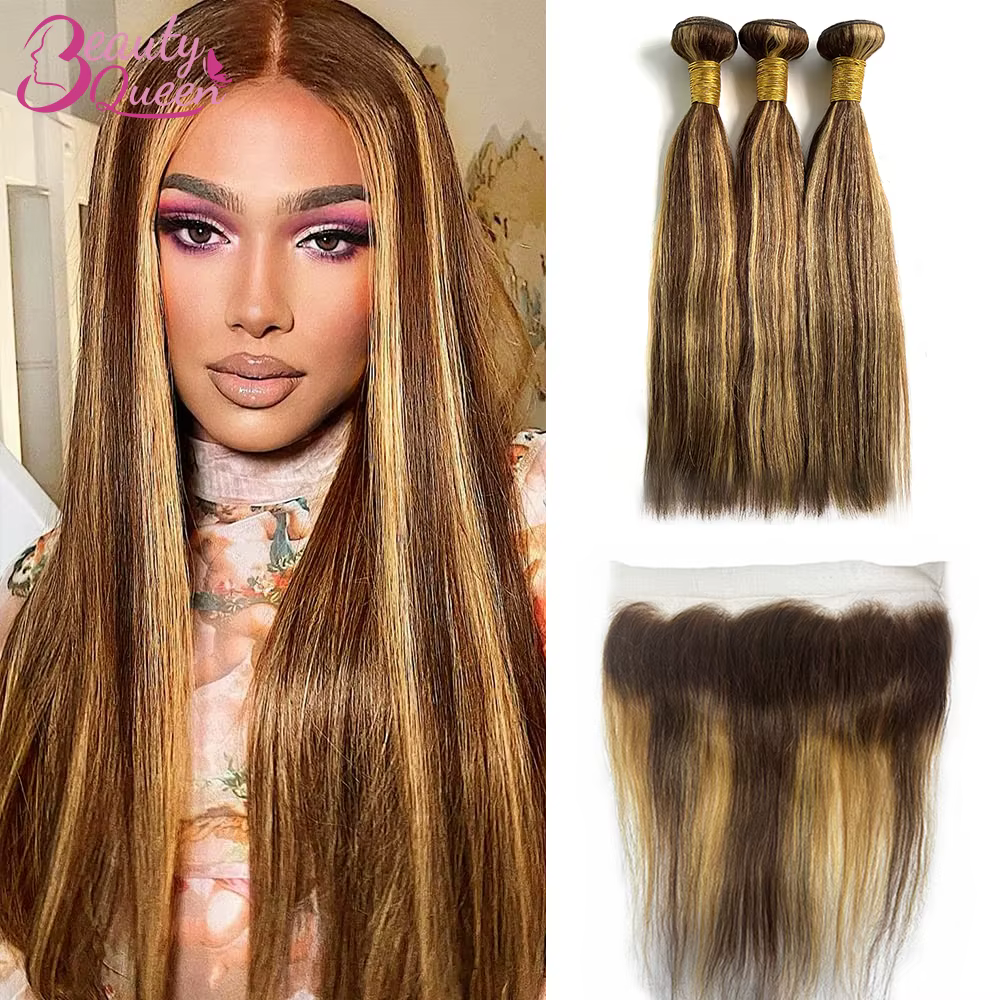 # 4/27 Lots de mèches colorées avec closure