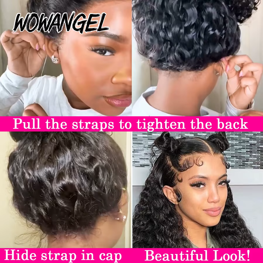 Perruque Full Lace Wig sans colle naturelle ondulée