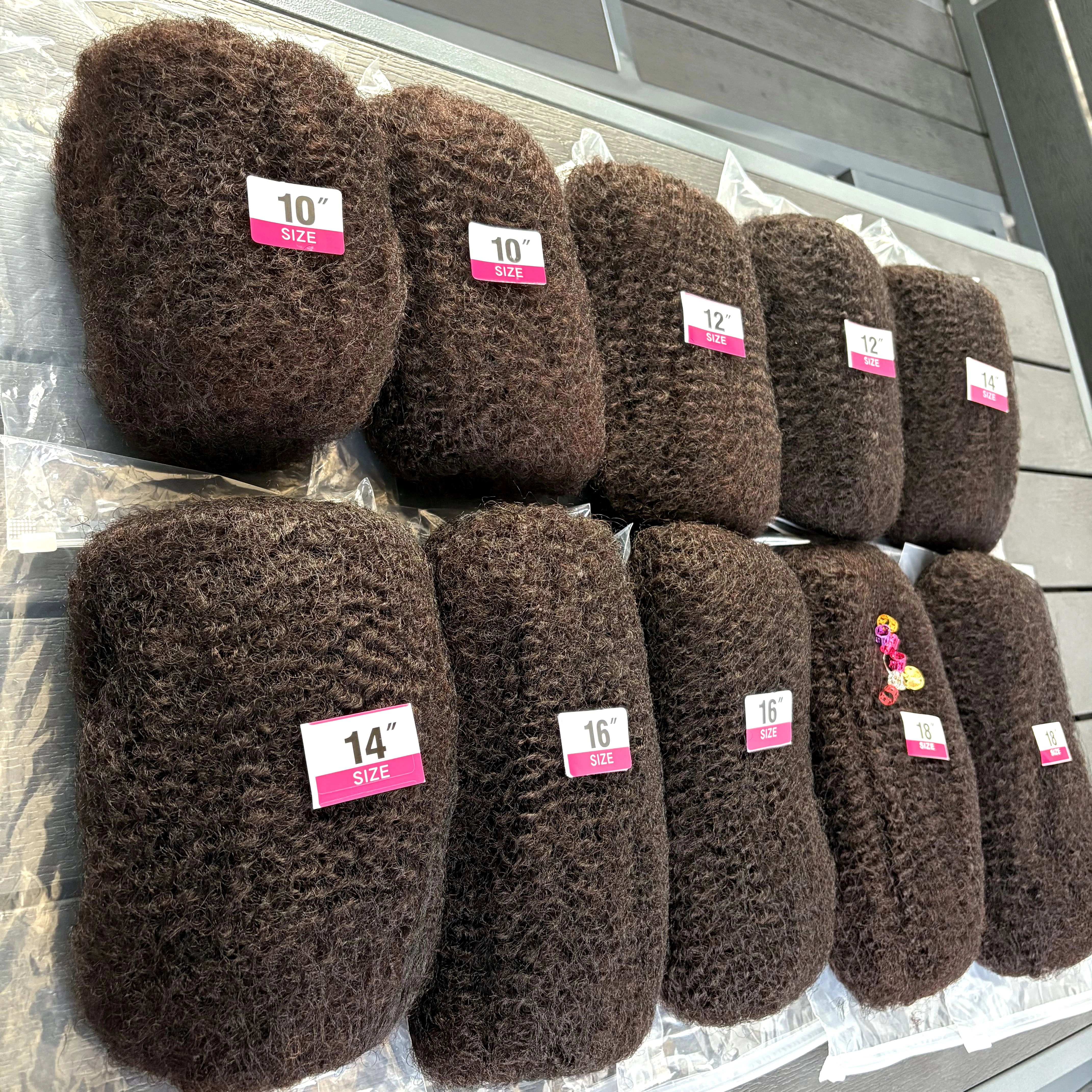 10-18 pouces 4C Afro crépus en vrac Extensions de cheveux humains sans trame 30 ou 50 g/paquet brésilien Remy