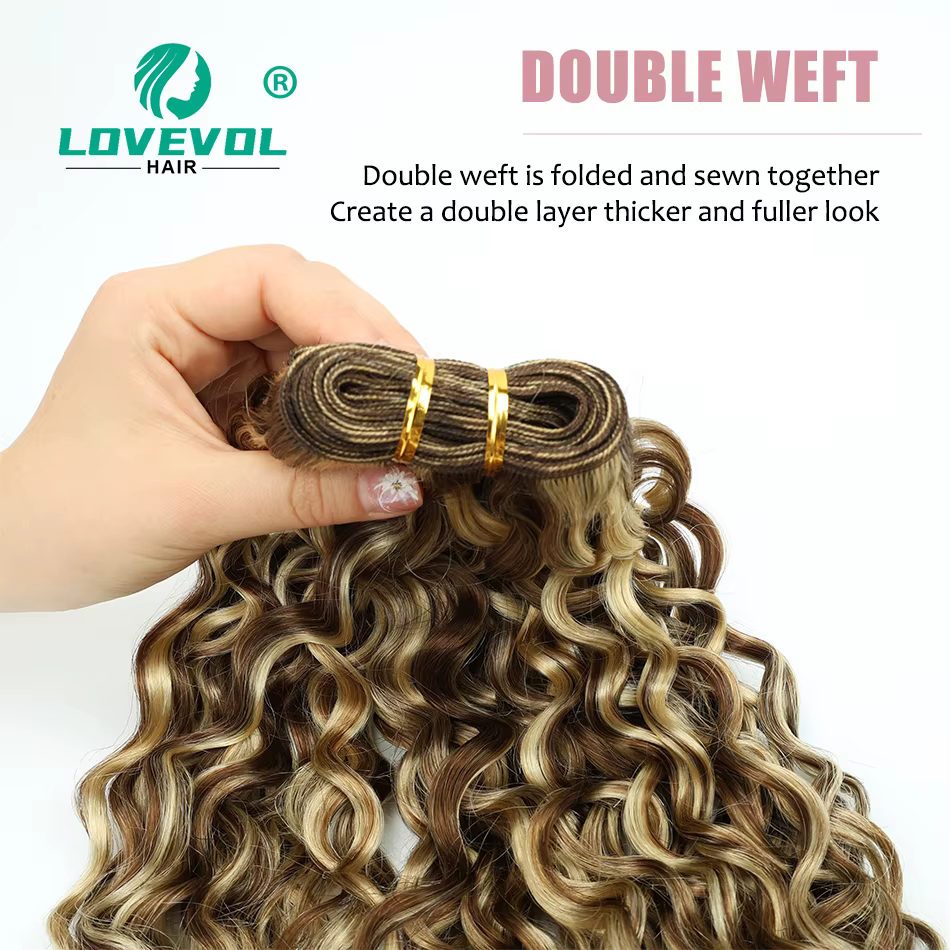 Lovevol vague d'eau cheveux humains Bundle mettre en évidence P6/613 Extensions