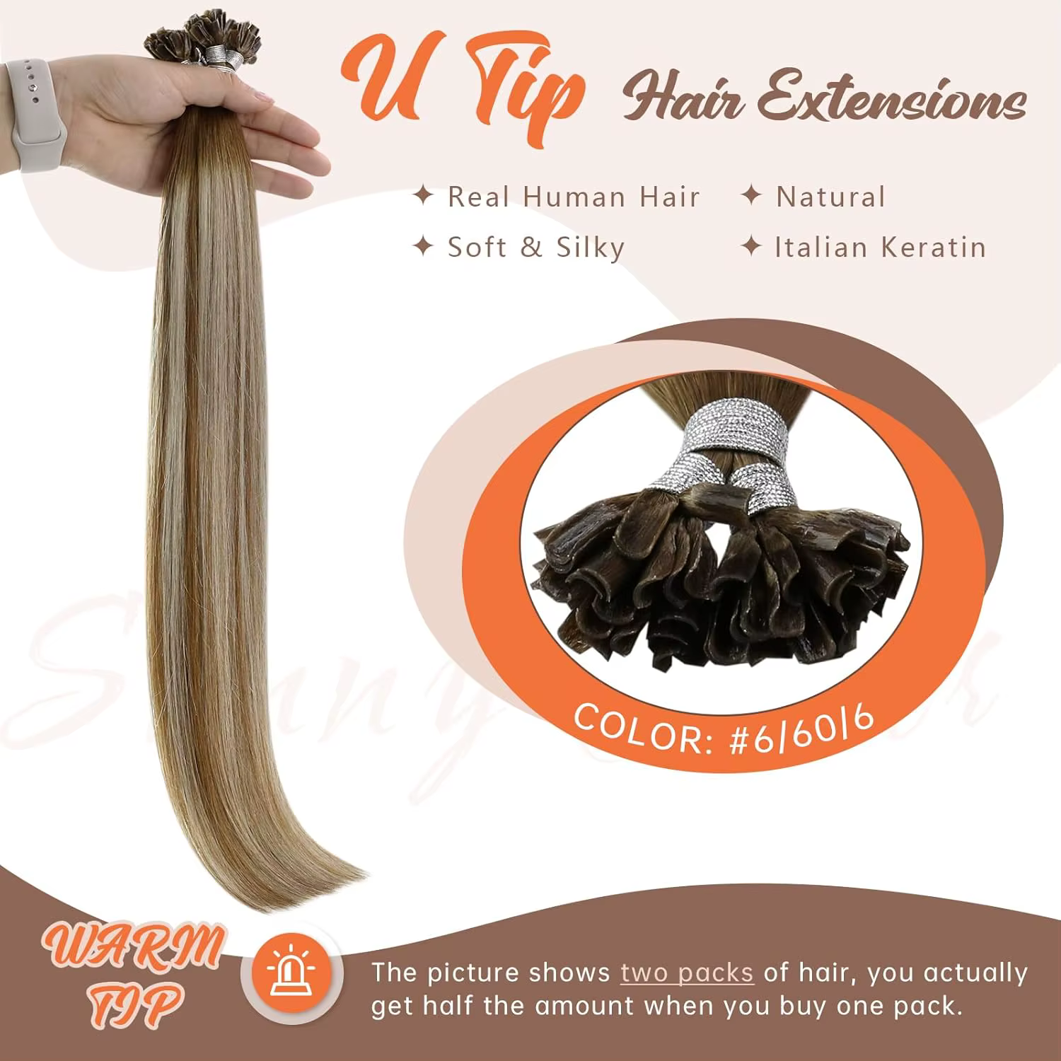 U pointe pré-collé Extensions de cheveux vrais