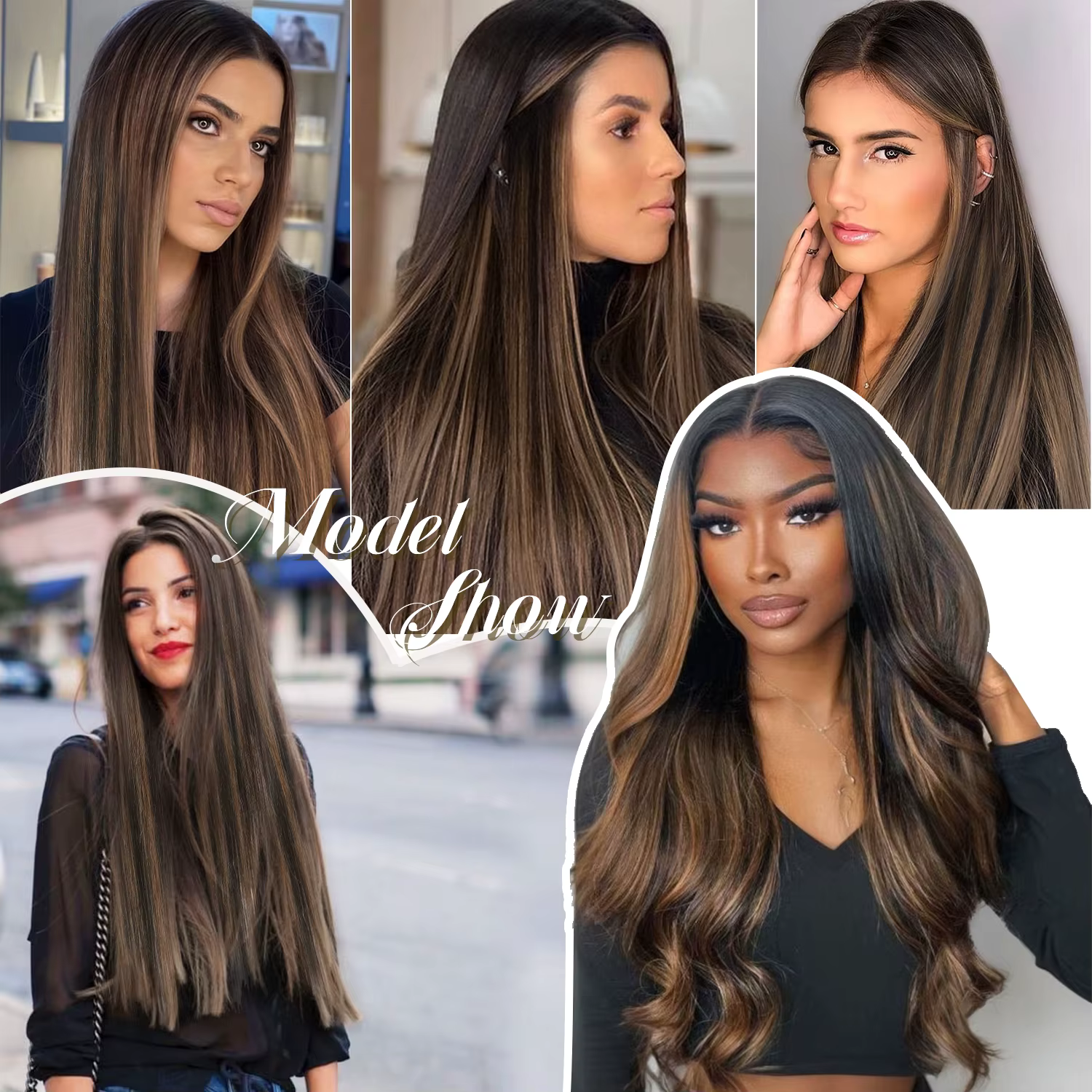 7 pièces pince sans couture dans les Extensions de cheveux