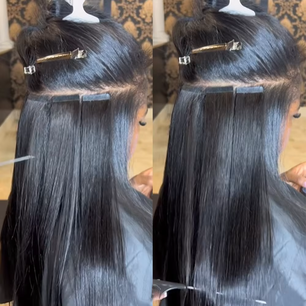 Extensions de Cheveux Humains Raides Naturels 1B