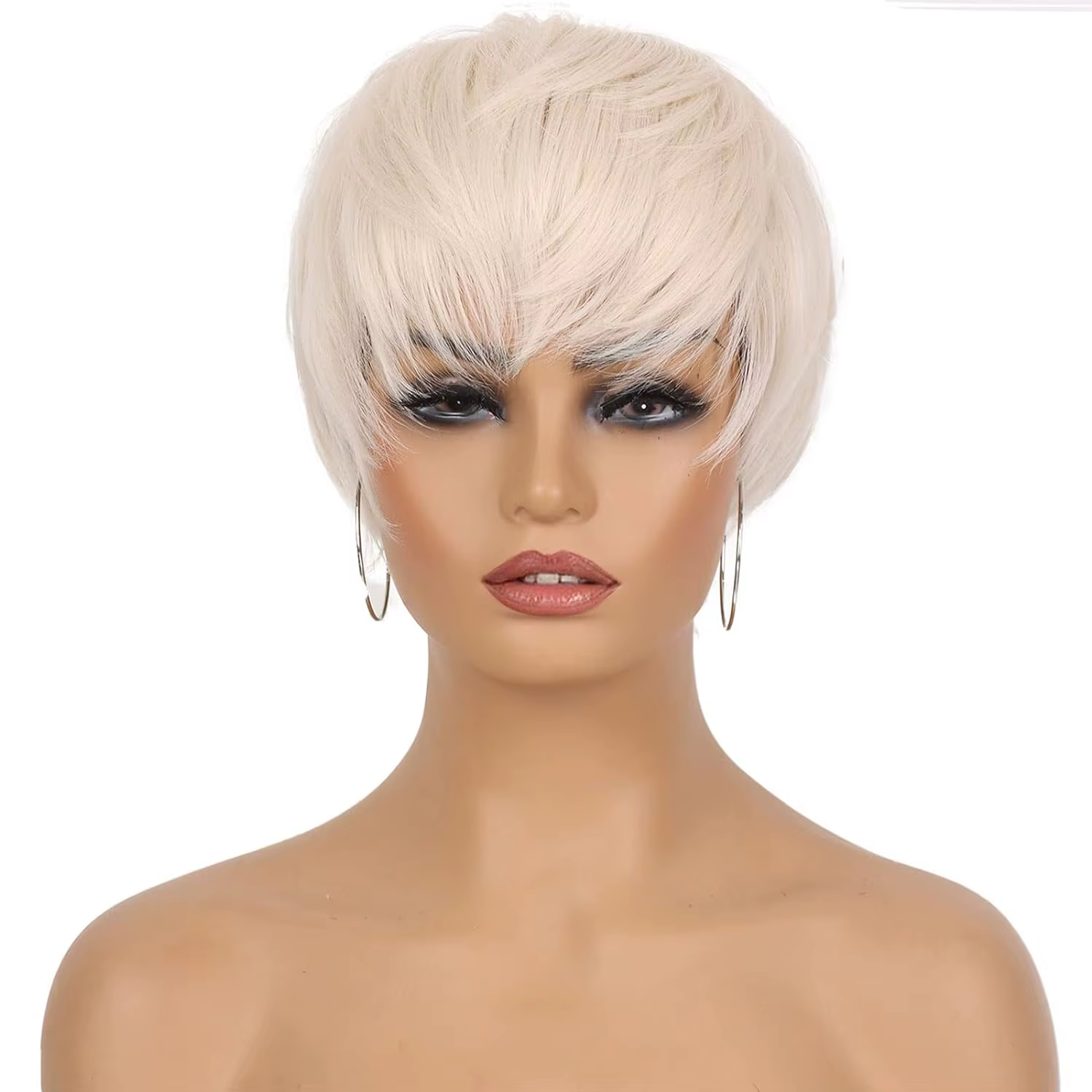 Perruques Pixie blondes platine pour dos femmes