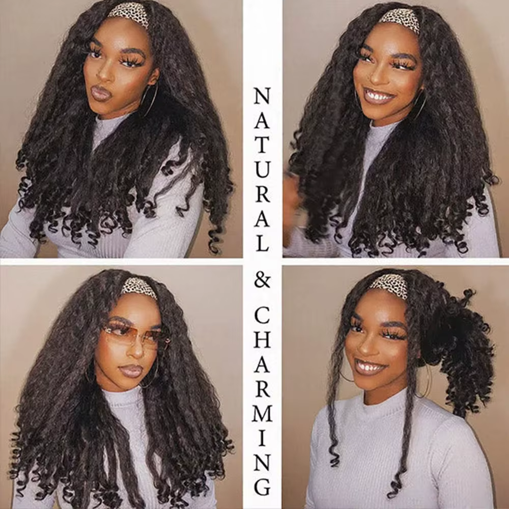 Perruques bandeau en cheveux humains sans colle