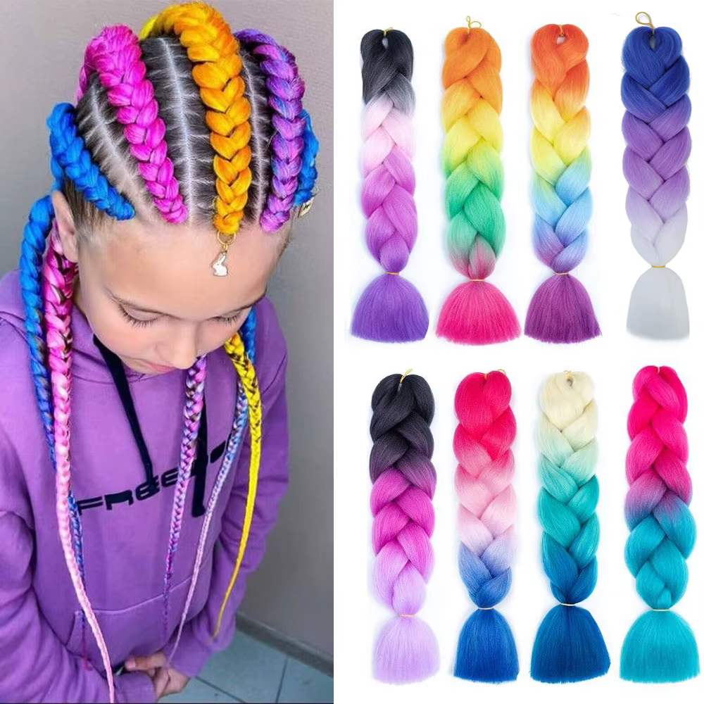 AZCalls EEN-Extensions de Tresses Synthétiques pour Enfants
