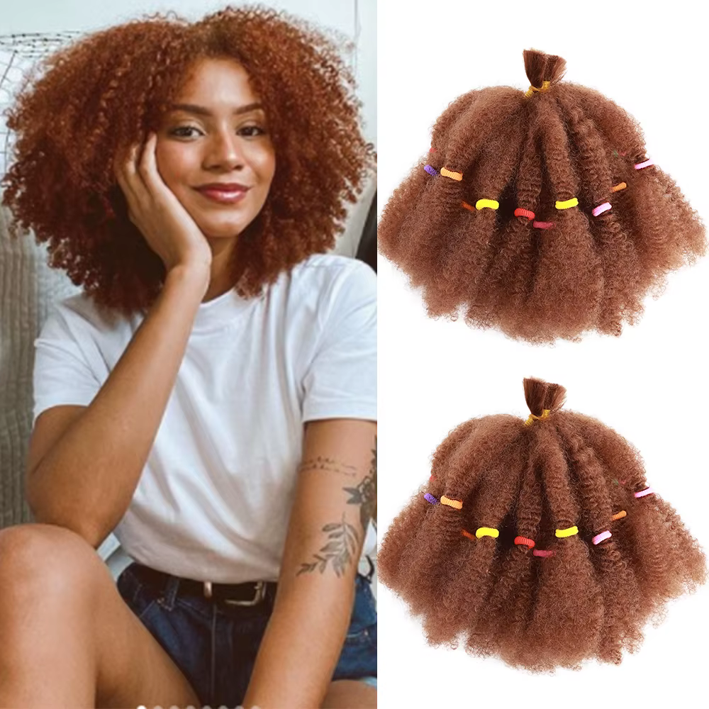 Afro crépus Marley tressage printemps torsion Crochet cheveux Extensions en vrac Faux Locs naturel noir Ombre tresses synthétiques pour les femmes
