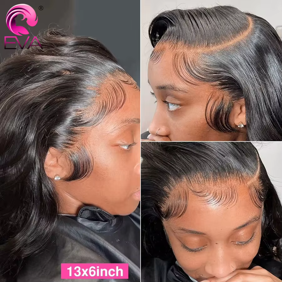 Perruques sans colle en cheveux naturels ondulés
