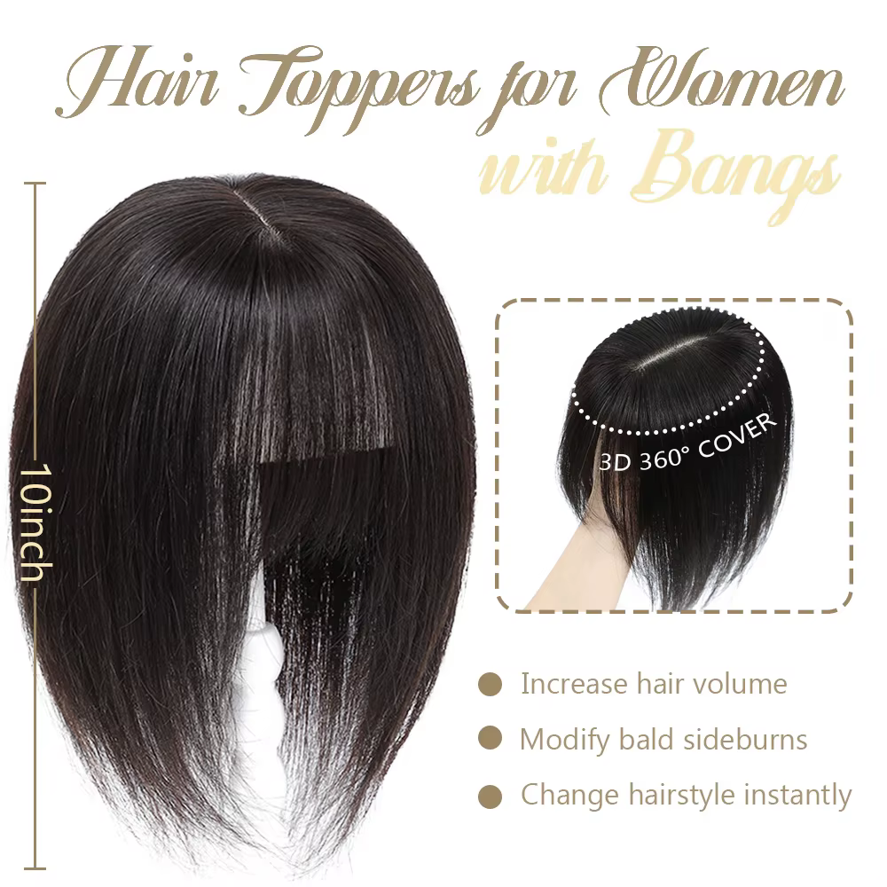 Extensions capillaires 100 % naturelles pour femmes avec frange