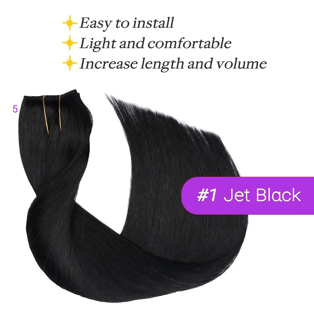Extensions de cheveux à clipser en cheveux humains