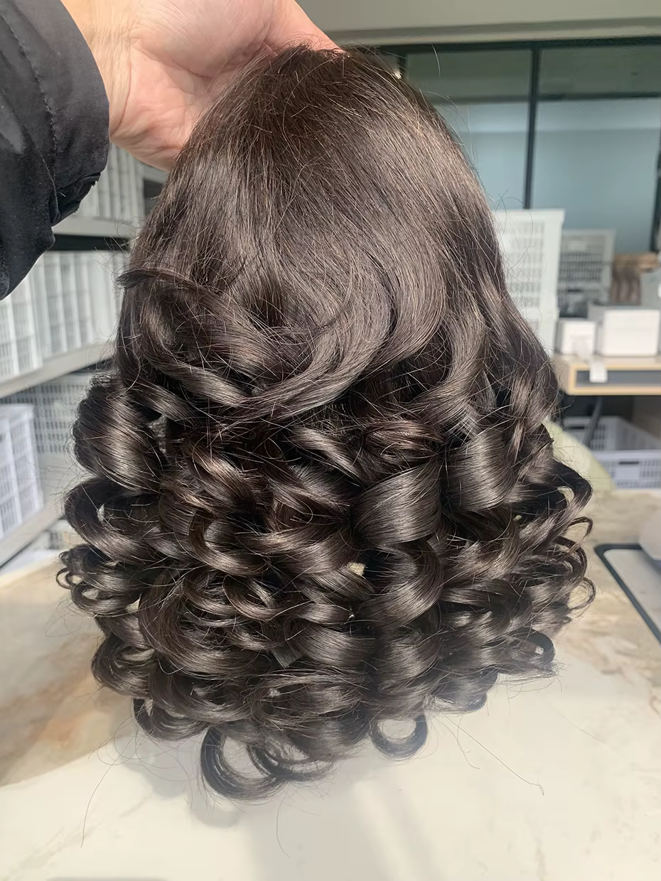 Perruques de cheveux humains bouclés rebondissants pleine 250 densité Bob perruque vietnamienne originale 13x4 Double