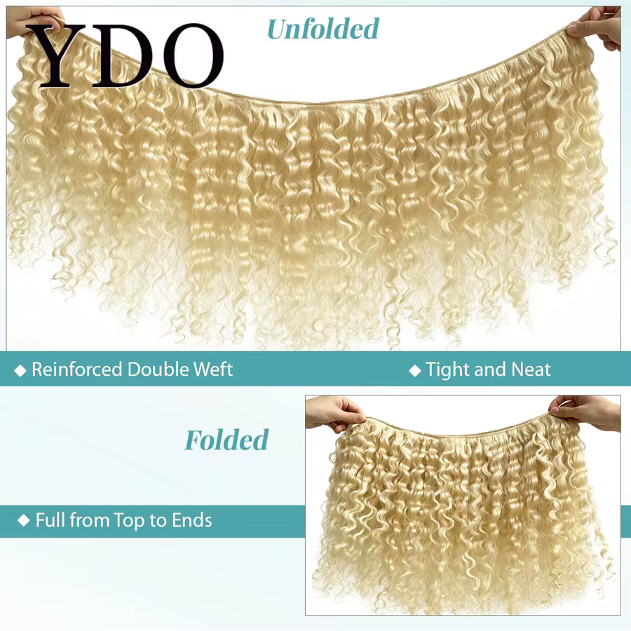 Extensions de cheveux humains bouclés 12A blond 613 style birman