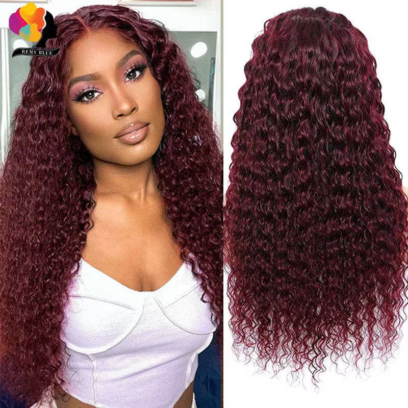Bourgogne vague d'eau perruques de cheveux humains pour les femmes noires 13X6 13x4 dentelle avant perruque