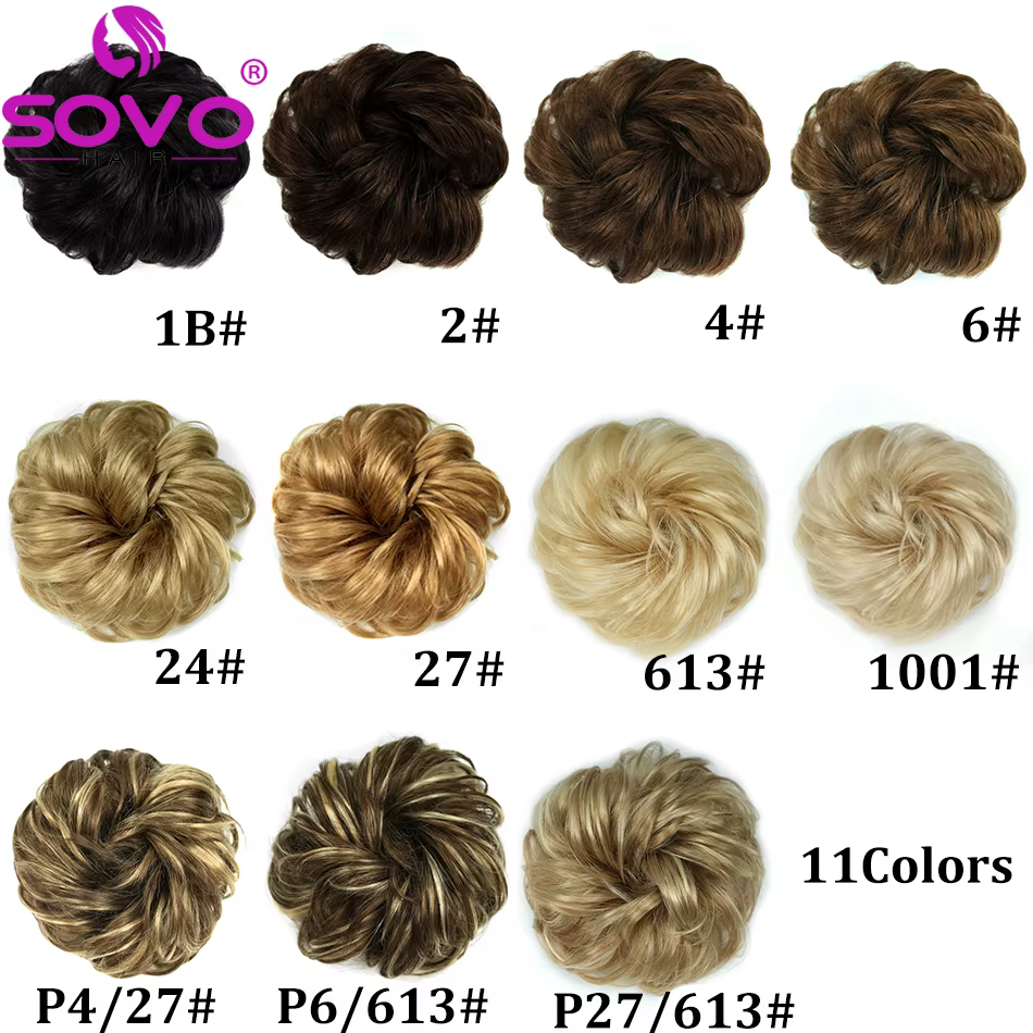 100% cheveux humains chignon vrais