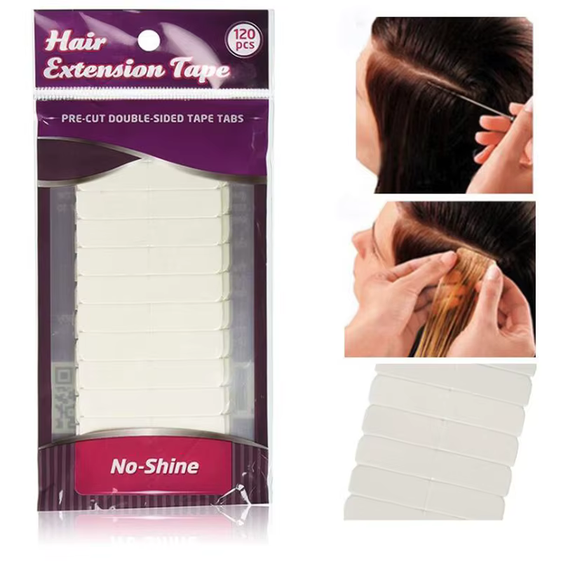 10*12 pcs/lot ruban d'extension de cheveux blanc sans brillance 0.8*4 cm