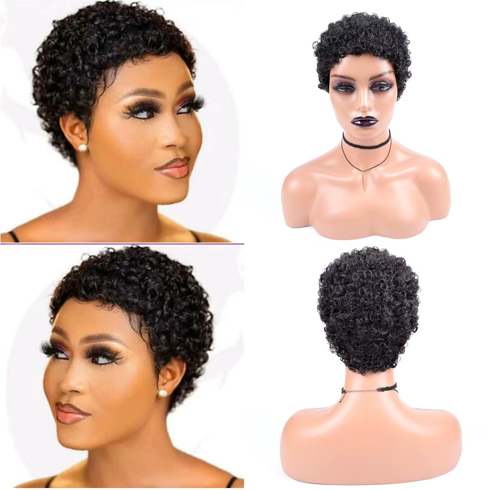 Perruques synthétiques Afro courtes bouclées pour femmes noires