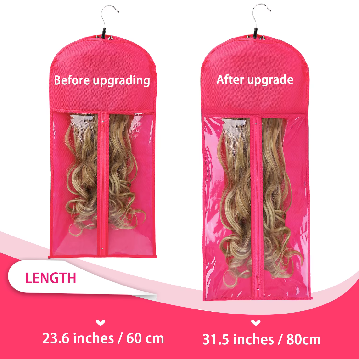 Alileader meilleure qualité Portable perruque sac de rangement avec cintre paquet costume étui sac pour cheveux