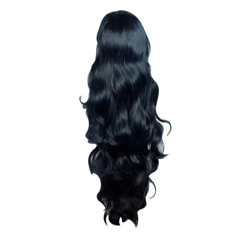 Yamagishi Yukako 120 cm longue perruque Cosplay noir bleu résistant à la chaleur