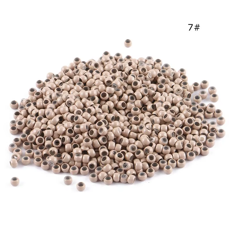 Nano anneaux en silicone marron pour Extensions de cheveux