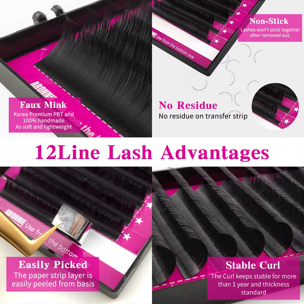 Abonnie Extensions de cils classiques moelleux