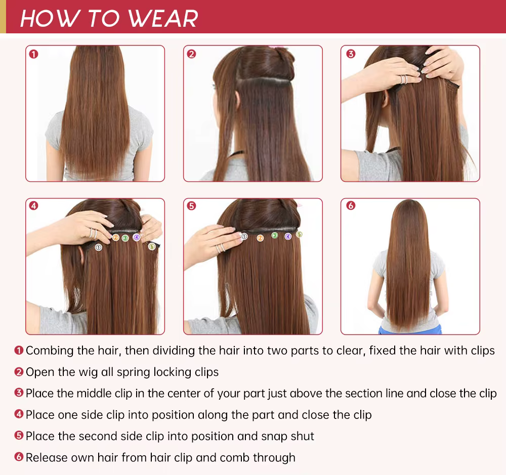 Moresoo pince dans les Extensions de cheveux 100% réel Remy