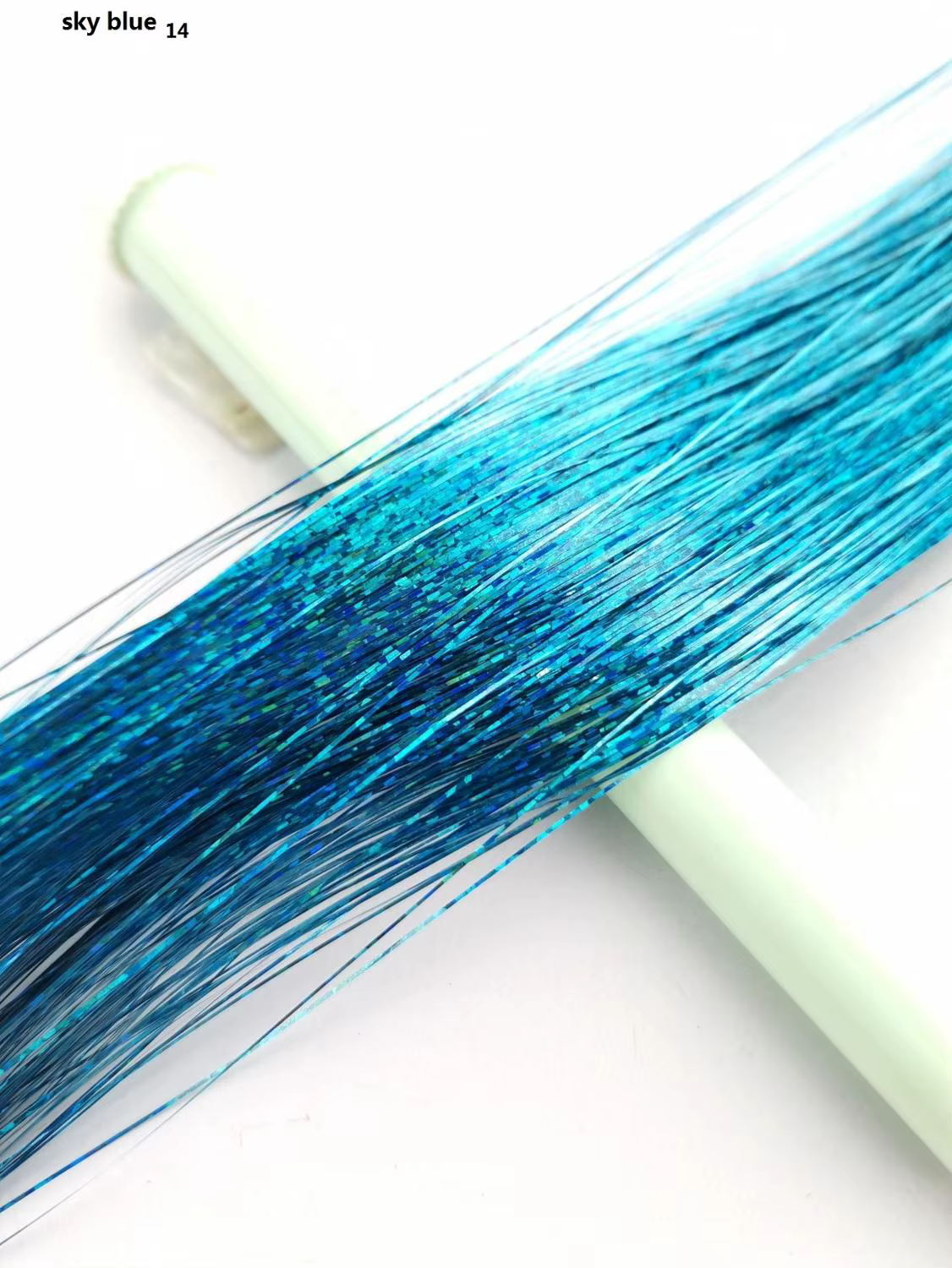 150 mèches de tinsel coloré scintillant pour extensions de cheveux