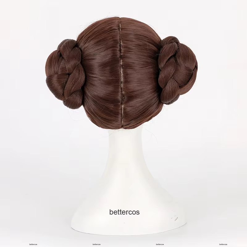 Perruque de Cosplay synthétique princesse Leia Organa Solo