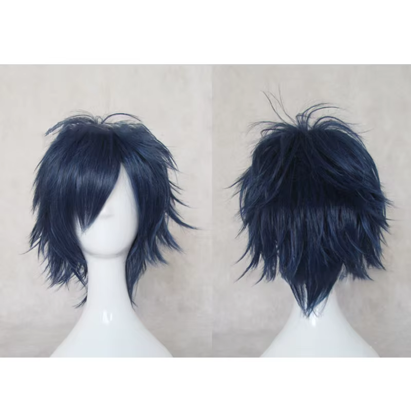 HAIRJOY – perruque de Cosplay synthétique bleue pour hommes