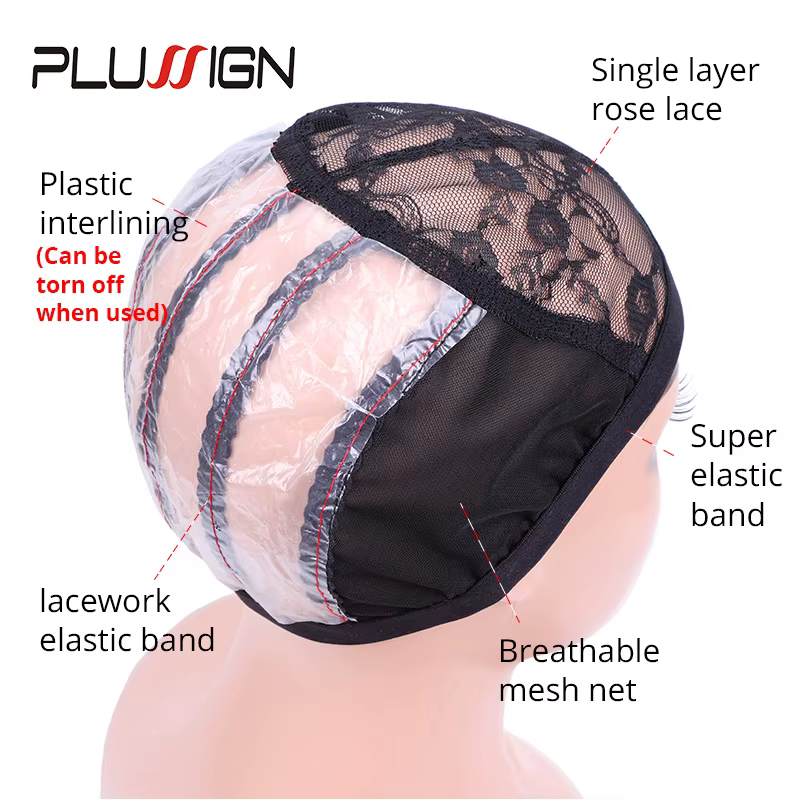Bonnet de perruque en filet ventilé (1 pièce) avec 2 peignes