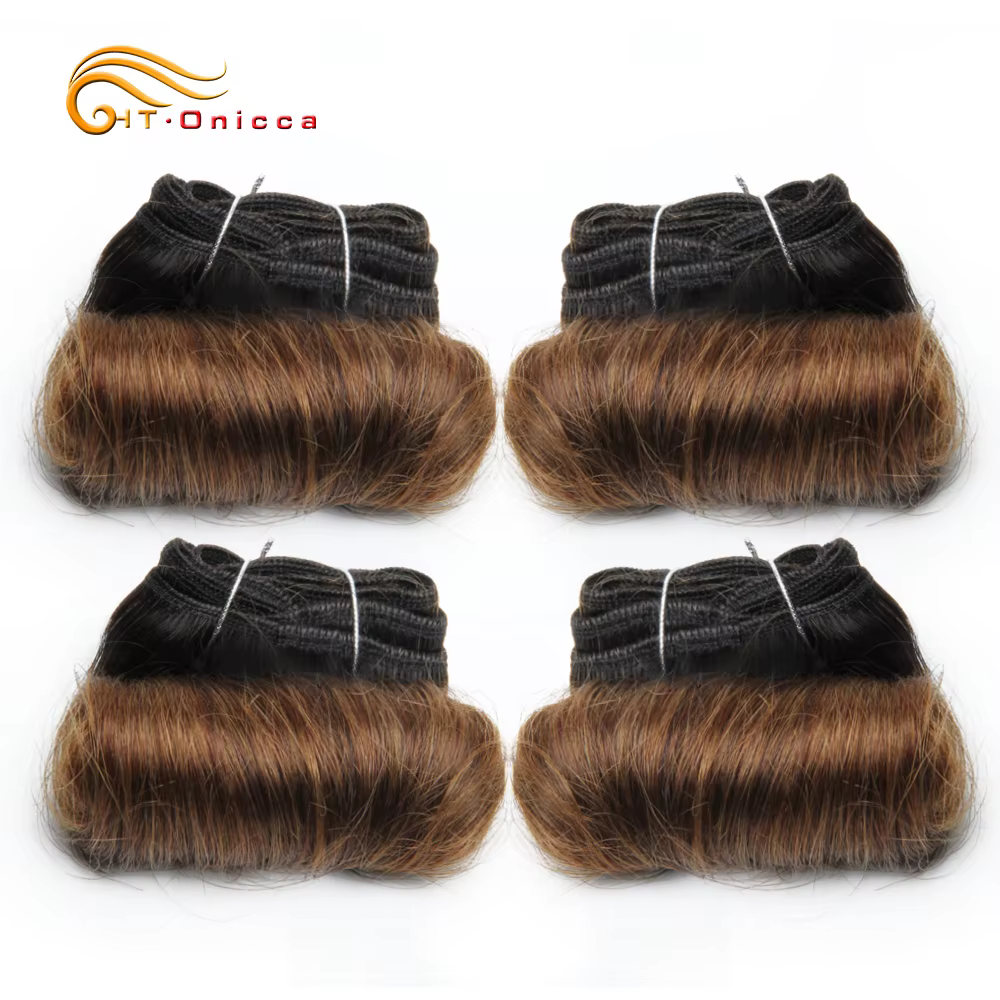 Bundles de tissage de cheveux humains bouclés indiens