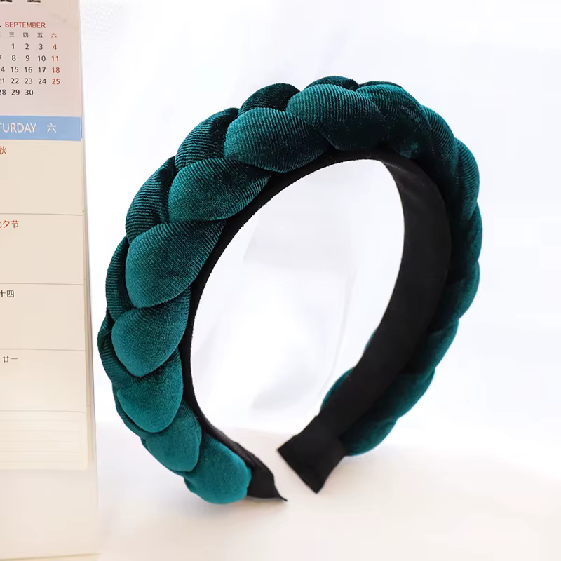 Bandeau tressé en velours pour femmes et filles, accessoires de cheveux