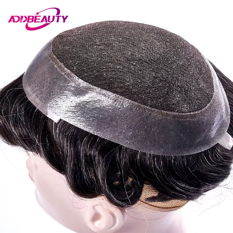 Perruque Naturelle Ondulée Indienne pour Homme