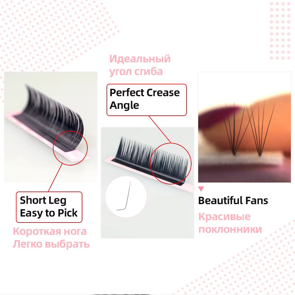 Extensions de cils en vison Qeelasee L L+ LC LD