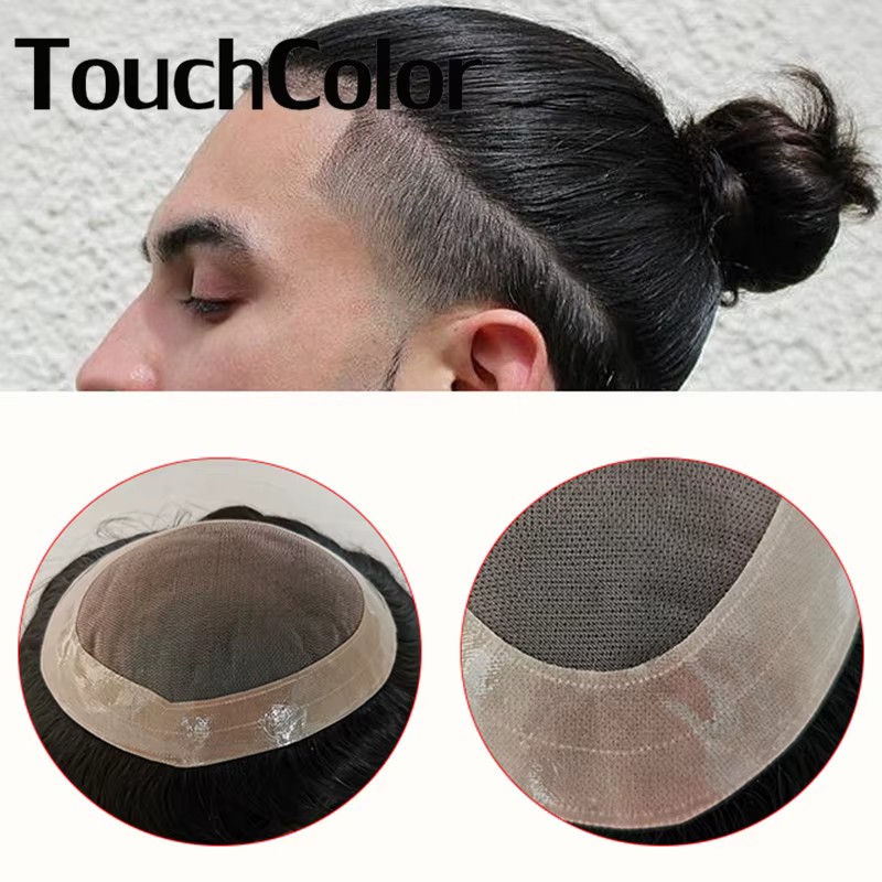 Prothèse capillaire masculine durable en cheveux humains naturels