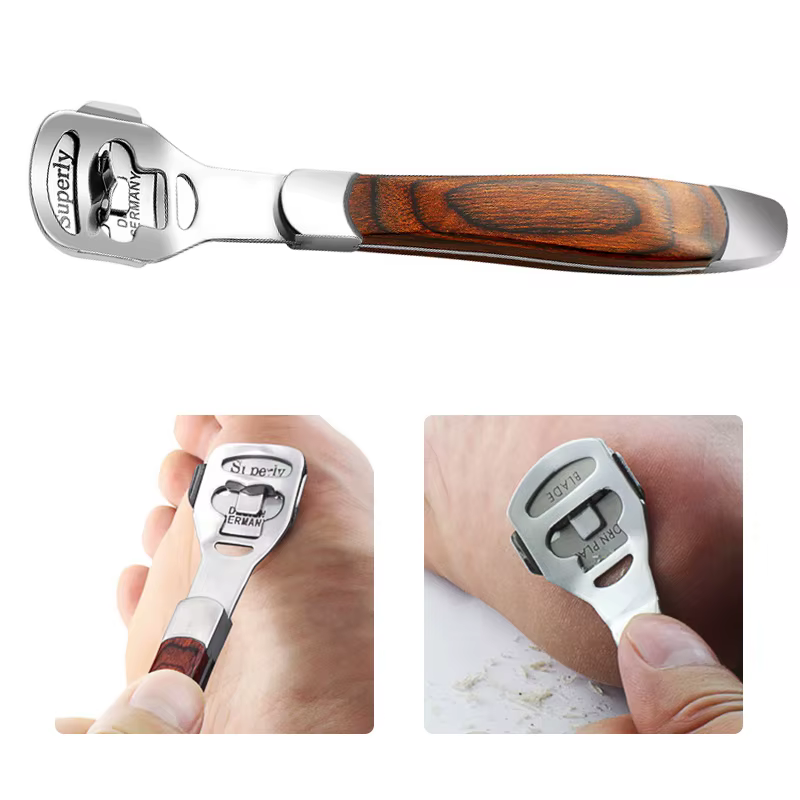 Grattoir à pieds pour pédicure, lime à pieds, dissolvant de callosités, dissolvant de peau à fréquence, râpe à talons, outil de soin des pieds
