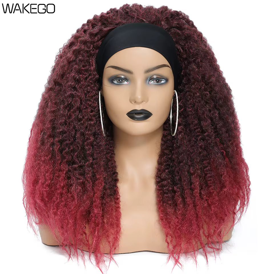 Wakego Afro crépus Marley torsion perruque noir Ombre brun cheveux