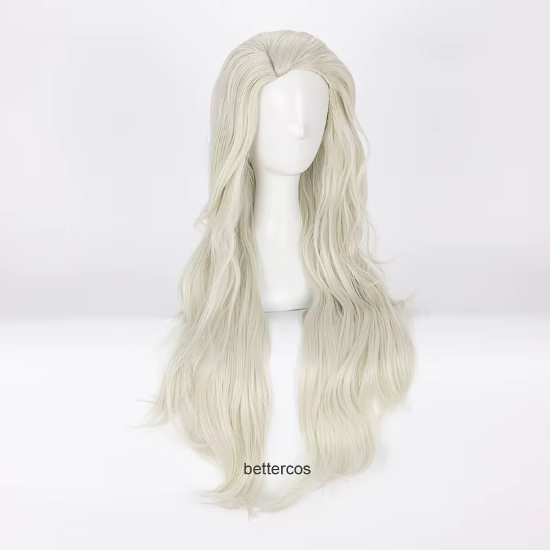 Perruques de cosplay princesse Elsa, cheveux synthétiques longs bouclés dorés légers, bonnet de perruque, degré de chaleur