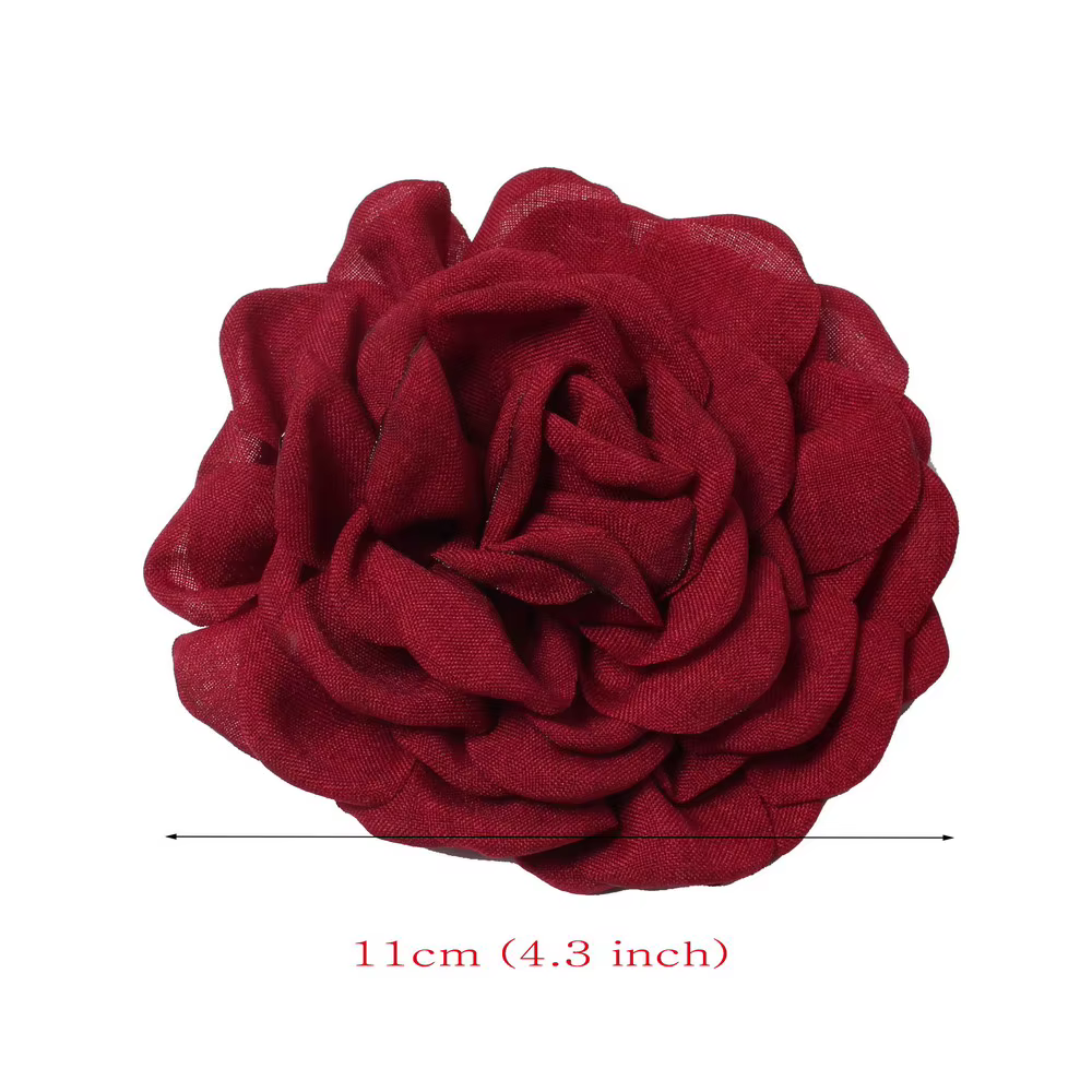 Pinces à cheveux en tissu à fleurs roses pour femmes et filles