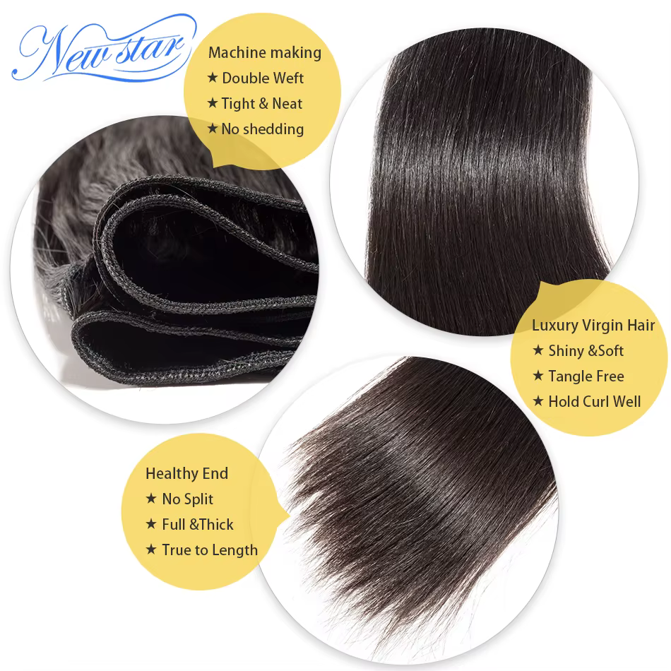 Extension de cheveux humains vierges brésiliens